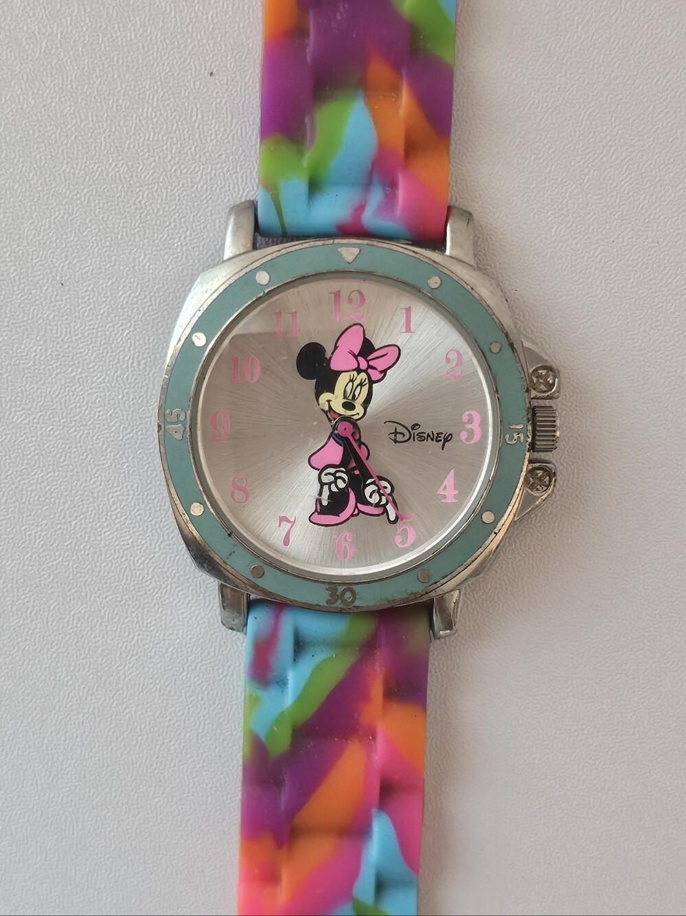 Disney Minnie Mouse Watch Pink Bright Color Band New Battery